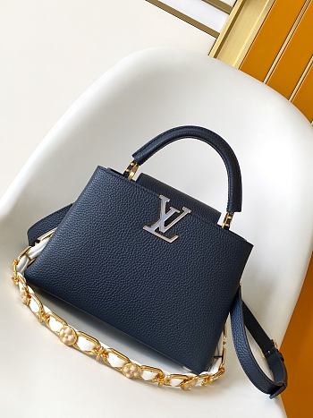 Colestore Louis Vuitton Capucines BB Navy Blue 27x18x9cm