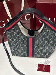 Colestore Gucci Giglio Small Tote Bag Blue and White GG Denim 860845 25x20x15cm - 5