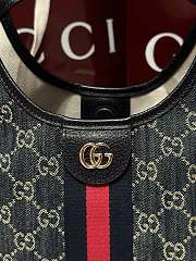 Colestore Gucci Giglio Small Tote Bag Blue and White GG Denim 860845 25x20x15cm - 4