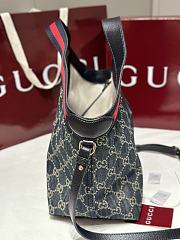 Colestore Gucci Giglio Small Tote Bag Blue and White GG Denim 860845 25x20x15cm - 3