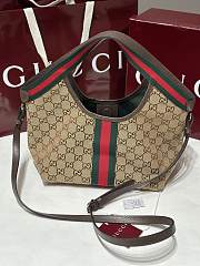 Colestore Gucci Giglio Small Tote Bag Beige and Brown GG Canvas 860845 25x20x15cm - 5