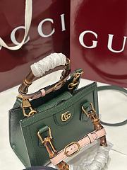 Colestore Gucci Diana Small Tote Bag in Green Leather 20x16x10cm - 4