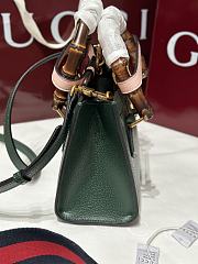 Colestore Gucci Diana Small Tote Bag in Green Leather 20x16x10cm - 3