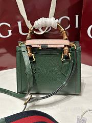 Colestore Gucci Diana Small Tote Bag in Green Leather 20x16x10cm - 5