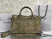 Colestore Balenciaga Women's Le City Bag Medium in Khaki Suede Calfskin, Brass Hardware  37 x 23 x 15 cm - 1