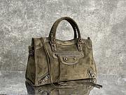 Colestore Balenciaga Women's Le City Bag Medium in Khaki Suede Calfskin, Brass Hardware  37 x 23 x 15 cm - 6