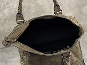 Colestore Balenciaga Women's Le City Bag Medium in Khaki Suede Calfskin, Brass Hardware  37 x 23 x 15 cm - 5