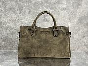 Colestore Balenciaga Women's Le City Bag Medium in Khaki Suede Calfskin, Brass Hardware  37 x 23 x 15 cm - 2