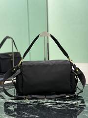 Colestore Prada Explore Large Re-Nylon Shoulder Bag with Flap Black 37.5x19x12cm - 5