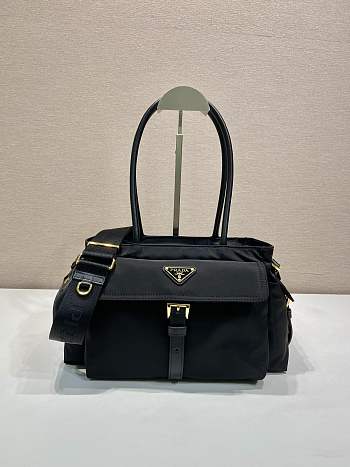 Colestore Prada Explore Medium Re-Nylon and Leather Tote Bag Black 31x17x11cm