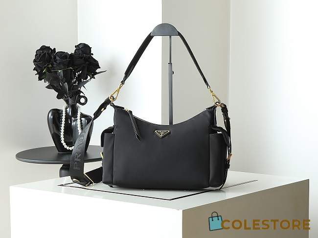 Colestore Prada Explore Large Re-Nylon and Leather Bag Black 32x22x11.5cm - 1