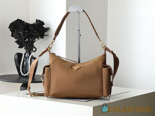 	 Colestore Prada Explore Large Re-Nylon and Leather Bag Brown 32x22x11.5cm - 1