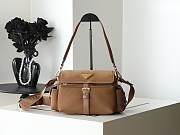 	 Colestore Prada Explore Medium Re-Nylon Shoulder Bag with Flap Brown 30x14x10cm - 1