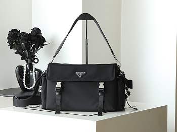 Colestore Prada Explore Re-Nylon and Leather Bag Black 42x22x20cm