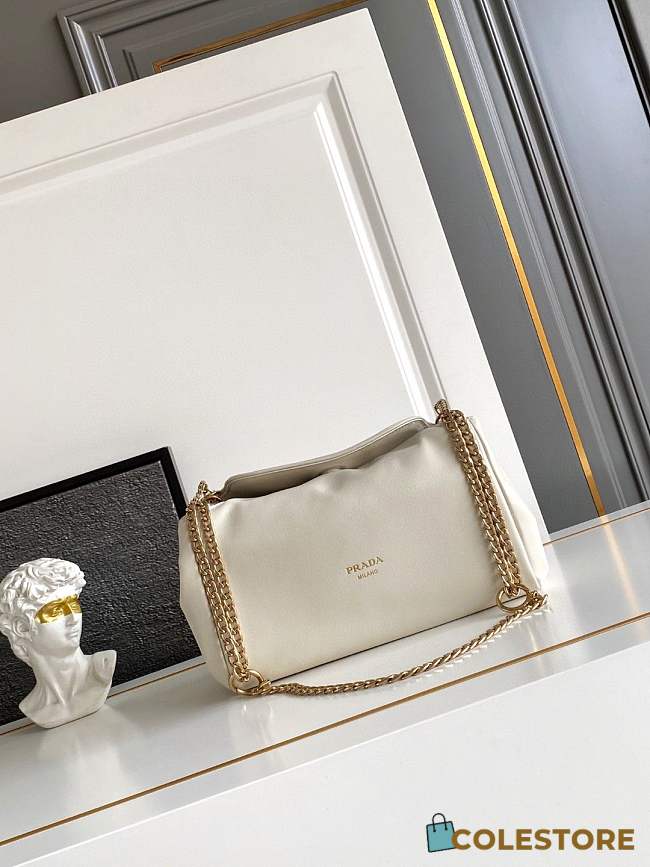 	 Colestore Prada Tumulte Small Nappa Leather Bag White 24x13x13cm - 1