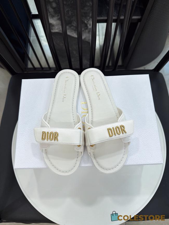 Colestore Dior Dioriviera Dioract Slide White Lambskin and Rubber - 1