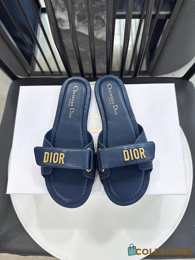 Colestore Dior Dioriviera Dioract Slide Navy Lambskin and Rubber - 1