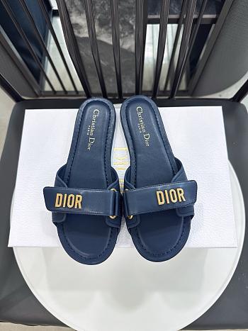 Colestore Dior Dioriviera Dioract Slide Navy Lambskin and Rubber
