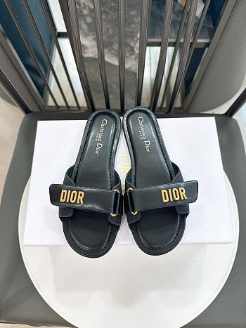 Colestore Dior Dioriviera Dioract Slide Black Lambskin and Rubber