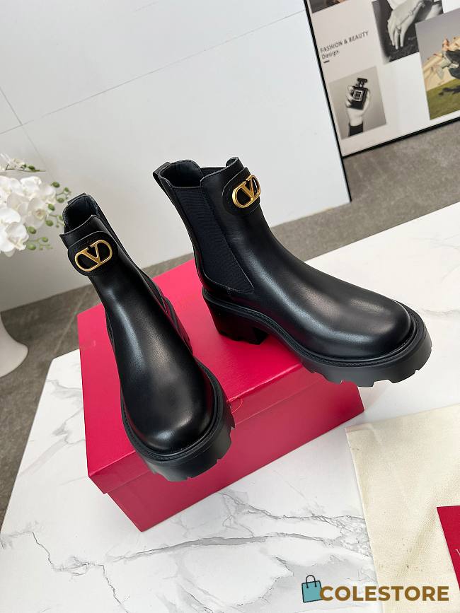 Colestore Valentino Garavan Vlogo Signature Calfskin Ankle Boot 55Mm Black - 1