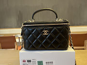 Colestore Chanel Vanity Top Handle Lambskin Black 17x9.5x8cm - 4