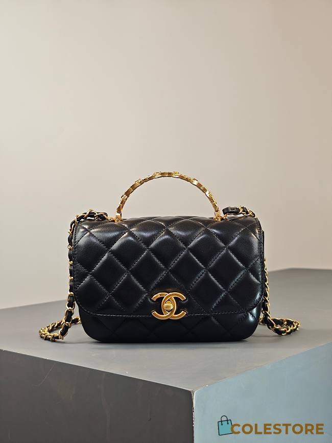 Colestore Chanel Coco Handle Bag in Black With Gold Hardware 19x12.5x4cm - 1