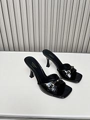 Colestore Gucci Slide Sandal with Horsebit in Black Patent Calfskin 7.5cm - 6