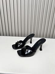 Colestore Gucci Slide Sandal with Horsebit in Black Patent Calfskin 7.5cm - 4