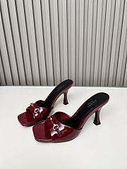 Colestore Gucci Slide Sandal with Horsebit in Red Patent Calfskin 7.5cm - 5
