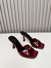 Colestore Gucci Slide Sandal with Horsebit in Red Patent Calfskin 7.5cm - 4