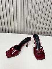 Colestore Gucci Slide Sandal with Horsebit in Red Patent Calfskin 7.5cm - 3