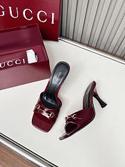 Colestore Gucci Slide Sandal with Horsebit in Red Patent Calfskin 7.5cm - 2
