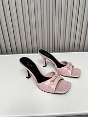 Colestore Gucci Slide Sandal with Horsebit in Light Pink Patent Calfskin 7.5cm - 5