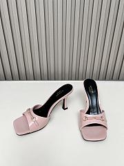Colestore Gucci Slide Sandal with Horsebit in Light Pink Patent Calfskin 7.5cm - 3