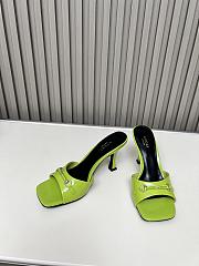 Colestore Gucci Slide Sandal with Horsebit in Lime Green Patent Calfskin 7.5cm - 2