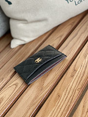 Colestore Chanel Classic Card Holder Grained Calfskin & Gold-Tone Metal Black  11x7.5x1cm - 6