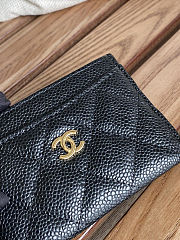Colestore Chanel Classic Card Holder Grained Calfskin & Gold-Tone Metal Black  11x7.5x1cm - 3