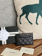 Colestore Chanel Classic Card Holder Grained Calfskin & Gold-Tone Metal Black  11x7.5x1cm - 2
