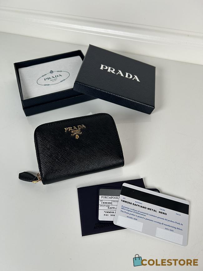 Colestore Prada Saffiano Leather Black Coin Purse 10x8cm - 1