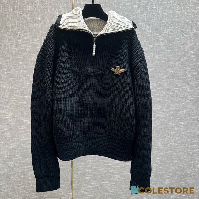 Colestore Louis Vuitton Chunky Wool-Blend Half-Zip Pullover - 1