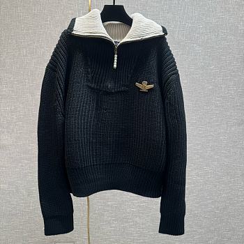 Colestore Louis Vuitton Chunky Wool-Blend Half-Zip Pullover