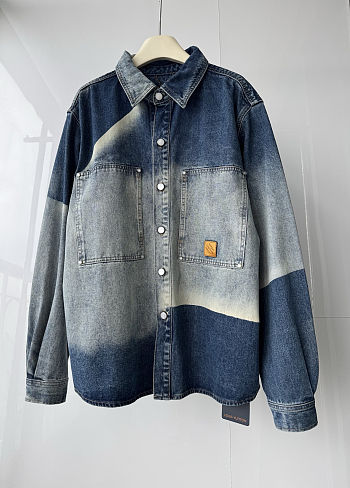 Colestore Louis Vuitton Sunfaded Effect Denim Long-Sleeved Shirt