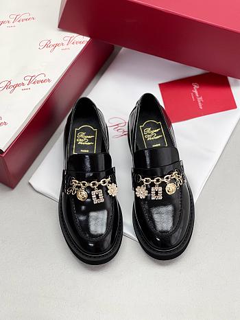 Colestore Roger Vivier Viv' Rangers Loafers in Patent Leather Black