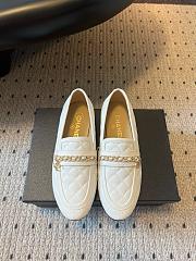 Colestore Chanel CC Logo Black Quilted Lambskin Leather Loafers Moccasin Ballerinas Shoes White - 1
