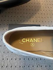 Colestore Chanel CC Logo Black Quilted Lambskin Leather Loafers Moccasin Ballerinas Shoes White - 5