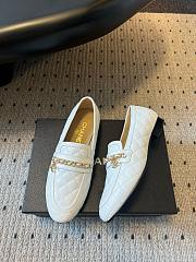 Colestore Chanel CC Logo Black Quilted Lambskin Leather Loafers Moccasin Ballerinas Shoes White - 4