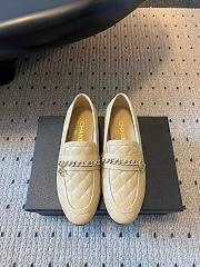 Colestore Chanel CC Logo Black Quilted Lambskin Leather Loafers Moccasin Ballerinas Shoes Beige - 1