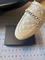Colestore Chanel CC Logo Black Quilted Lambskin Leather Loafers Moccasin Ballerinas Shoes Beige - 6
