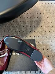 Colestore Chanel Mary Janes Lambskin, Patent calfskin, Faux Pearls Burgundy  - 4