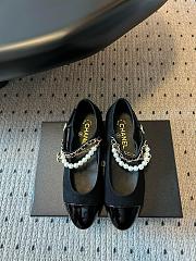 Colestore Chanel Mary Janes Lambskin, Patent calfskin, Faux Pearls Black  - 1